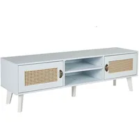 Beliani Tv-Möbel, Weiß 140x45x39 cm, Wohnzimmer, Wohnwände, Lowboards, Lowboards