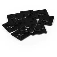 McPower Kabelsockel für Kabelbinder, 30x30mm, schwarz, selbstklebend, 10er-Pack