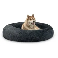 LIONTO Hundebett aus Plüsch in Donut-form, 120 cm Durchmesser,