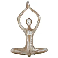 Gilde Figur Yoga-Frau beige/braun/silberfarben Hände nach Oben H: 37