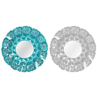 DKD Home Decor Blau Metall Koralle Weiß 2 Stück