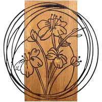 Wallity Elegant Decorative Wooden Wall Accessory, Black & Walnut,