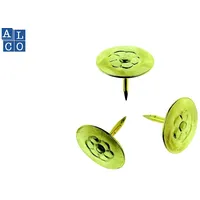 Alco Reißzwecken 110, vermessingt gold, 9 mm Kopfdurchmesser, 100