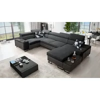 Kaiser möbel Großes Ecksofa,Schlaffunktion MELODY IV MINI Tauro/Freya Graphit/Anthrazit