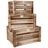 Belle Vous (3er Pack Holzkiste Vintage Kisten Holz mit