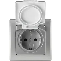 ChiliTec DELPHI Schutzkontakt-Steckdose IP44 - Silber