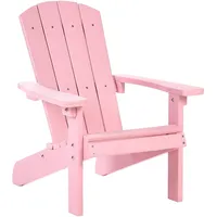 Beliani Kinder Gartenstuhl Pastellrosa Kunstholz Breite Armlehnen Adirondack Stil