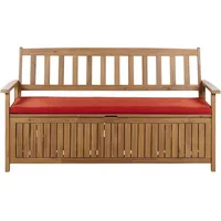 Beliani 3-Sitzer Gartenbank Akazienholz 160 cm mit Stauraum Auflage