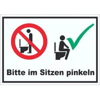 HB-Druck Bitte im Sitzen pinkeln Aufkleber A8 (52x74mm)