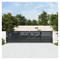 VidaXL Gartentor Anthrazit 400x125 cm Stahl Vidaxl