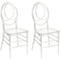 Beliani Esszimmerstuhl 2er Set Transparent Moderner Stil für Esszimmer