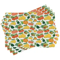 ABAKUHAUS Vegan Platzmatten, Frische Früchte Bunte, Waschbare Stoff Esszimmer