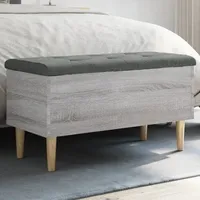 VidaXL Sitzbank mit Stauraum Grau Sonoma 82x42x46 cm Holzwerkstoff