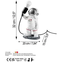 Opviq Opviq, Astronaut - 3, Tischleuchten, Mehrfarbig, Polyester, 20