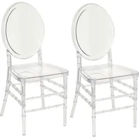 Beliani Esszimmerstuhl 2er Set Transparent Kunststoff 41x92x41 cm, Esszimmer