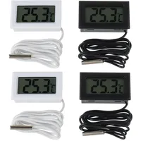BOJACK 4-teiliges Kühlschrank-Thermometer, Digitales Thermometer LCD mit Wasserdichter Sonde