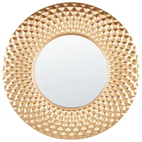 Beliani Wandspiegel Gold Metall, Rund, 60x60x1 cm Spiegel, Wandspiegel