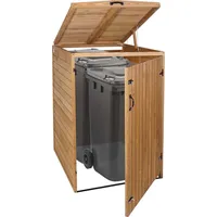 MCW XL 1er-/2er-Mülltonnenverkleidung MCW-H74, Mülltonnenbox, erweiterbar 126x80x98cm Holz MVG