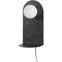 Beliani Wandlampe MAPI mit Ablage Metall Graphitgrau