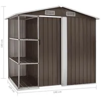 VidaXL Gartenhaus mit Regal Braun 205x130x183 cm Eisen