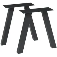 [en.casa] - Tischgestell 2er Set Heustreu 40x40cm Schwarz