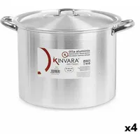 Kinvara Kochtopf mit Deckel Silberfarben Aluminium 38 x 25