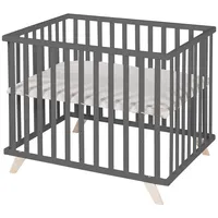 Roba Laufgitter Anthrazit, Holzwerkstoff, Rechteckig, 73x77x98.5 cm, Babymöbel, Laufstall