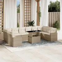 VidaXL Garten-Lounge-Set 11-tlg. beige