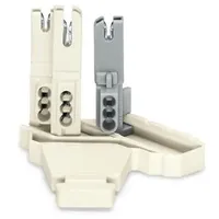 WAGO Buchsenteil, PE-Kontakt, mit Zugentlastungsplatte, weiß/grau 267225 - 250