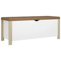 VidaXL Sitzbank mit Stauraum und Kissen Weiß Sonoma-Eiche 105x40x45cm