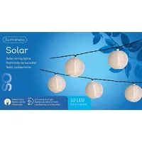 Knüllermarkt GmbH Viana Windlicht Solar-Lampionkette LED Weiß Warmweiß 10