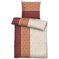 Biberna Biber-Bettwäsche GARLA, Burgund - Orange - 135 x