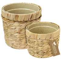 HMF Innovativer Blumentopf geflochten aus Wasserhyazinthe, mit Pflanztopf aus