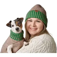 Hunter Hundepullover Odense 40 + hat beige/green - (203527)