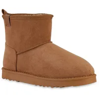 VAN HILL Damen Winter Boots Flach Profilsohle Schuhe 216392
