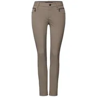 STREET ONE Damen A377991 Hose Mit Zipper Details, Ashen