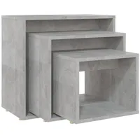 VidaXL Satztische 3-tlg. Betongrau Holzwerkstoff