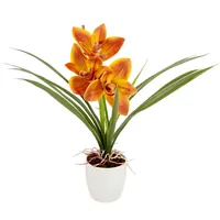 I.GE.A. Kunstblume »Orchidee«, Mit Blätter im Topf aus Keramik