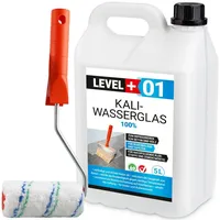 Level + Level+ Kaliwasserglas 5L Unverdünnt BetonVersiegelung Farbroller 10cm