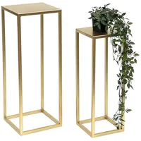 DanDiBo Ambiente DanDiBo Blumenhocker Metall Gold Eckig Blumenständer Beistelltisch