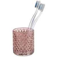 Wenko Zahnputzbecher Atessa Glas Rosa Altrosa