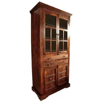 Massivmoebel24 Standvitrine #452 (Vitrine Akazie 95x50x195 nougat lackiert OXFORD