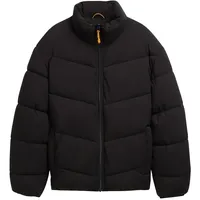Tom Tailor DENIM Herren Wasserabweisende Pufferjacke, schwarz, Uni, Gr.