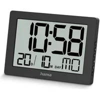 Hama digitale Wanduhr Ko Tao schwarz Kunststoff 16,0 x