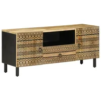 VidaXL TV-Schrank Schwarz 105x33,5x46 cm Raues Mangoholz
