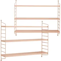 [en.casa] En.Casa, Regal, Modulares Wandregal Strängnäs 2er Set Lachsfarben
