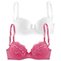 PETITE FLEUR Balconnet-BH Damen pink+weiß Gr.90A