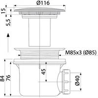Alcaplast Alcadrain Duschwannen Ablaufgarnitur 49 Antic / Bronze