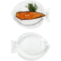 Mambocat 2x Fischplatte OSLO Gr. S LxB 23x17cm Glas