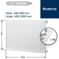Buderus Logatrend C-Profil Kompakt-Heizkörper H 900 mm L 500